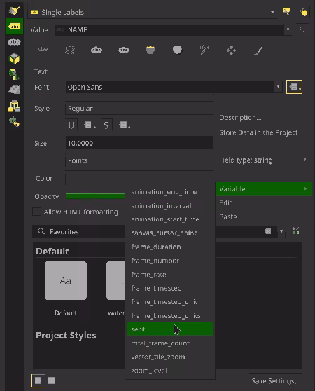 Setting the value of a field to a variabe: 'Data override > Variable > your-variable'