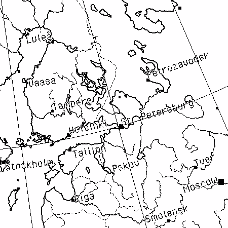 Labels arranged with a expression to always point towards the projected north. They appear to follow the graticule lines.